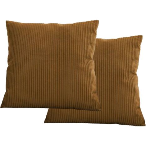 BOBOCHIC - Lot de 2 coussins bifaces STOCKHOLM 60x60 Jaune (1/5)