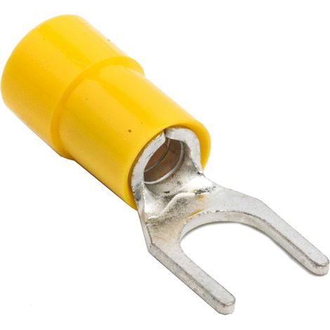 Cosse à fourche à sertir RS PRO Isolé, Jaune 10AWG 6mm² 12AWG 4mm²