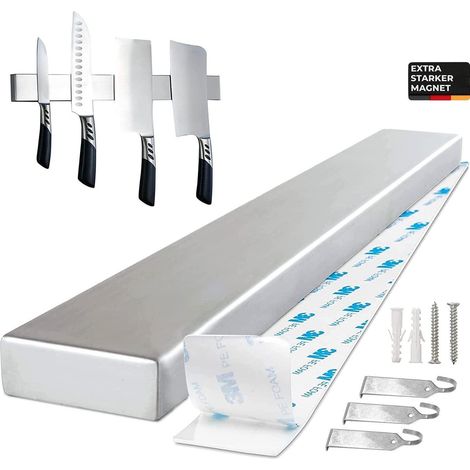 40cm Magnetleiste Messerhalter Schwarz Edelstahl Selbstklebend Magnetisch (1/5)