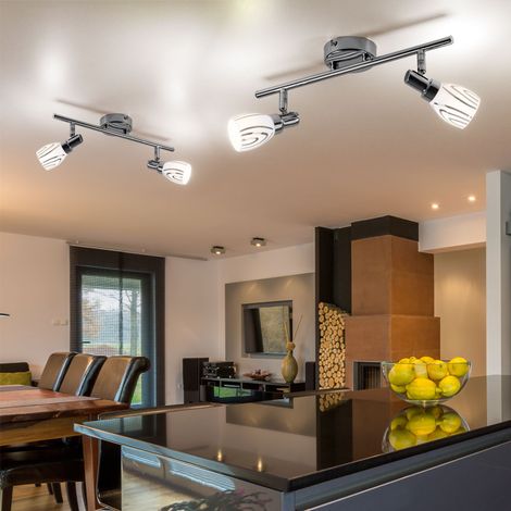 Plafoniera Faretto da soffitto a 2 luci Lampada da soggiorno orientabile da soffitto 2 faretti, metallo cromato, 2x G9, LxPxA 36,5x8,5x16 cm, set da 2