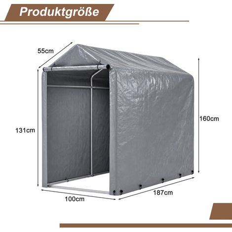 Abri à vélos 100 x 187 x 160 cm, étanche, avec structure en acier et protection UV – Convient aux vélos, motos, scooters et équipements de jardin. (1/5)