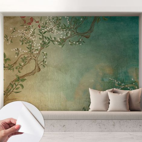 Carta da parati adesiva - lavabile - decorazione murale - per cucina - pellicola decorativa Armonia floreale 208x146 cm (1/5)