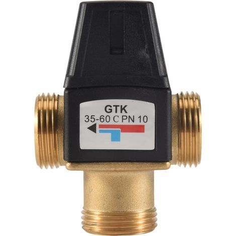 vanne mélangeuse thermostatique 3 voies DN25 à filetage externe en laiton pour chauffe-eau solaire