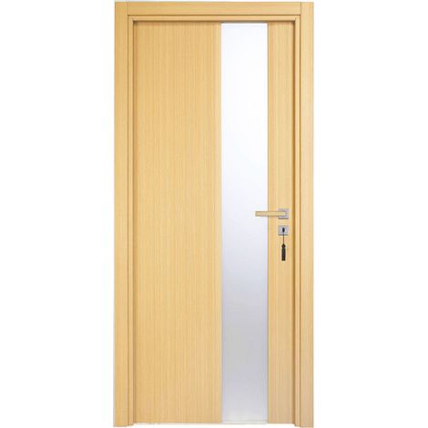 Bloc-porte pose fin de chantier collection PREMIUM Enzo, H.204 x l.73 cm, aspect chêne clair, réversible