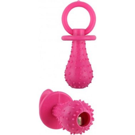 Trade Shop - Gioco Riportino Per Animali Ciuccio In Gomma Sonoro 14 Cm Morbido Per Cani Gatti - Rosa