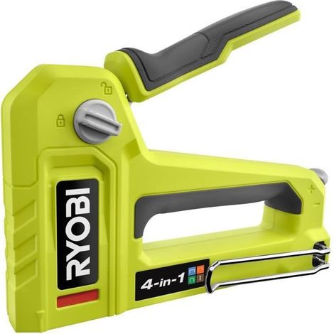 Ryobi – Agrafeuse électroportative 4 en 1 – Compatible agrafes T50/T25/JT21/Brad 18 – Poignée ergonomique – Magasin accessible