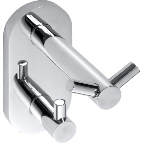 Patère double OMEGA laiton chromé 5,5x12x9 cm (1/2)