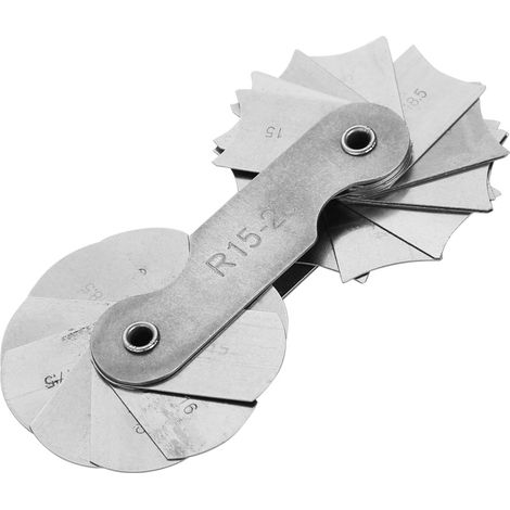 Jauge de rayon de congé en acier inoxydable, outil de mesure concave-convexe externe et interne (R15-25MM) (1/5)