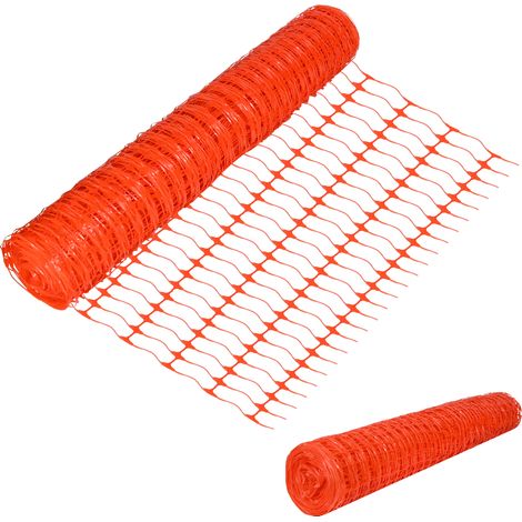Froadp Weidezaun 1 m x 30 m Hühnerzaun Absperrzaun Schutznetz aus Kunststoff Mobiler Zaun Multifunktionale Begrenzungszaun Warnnetz Hundezaun Geflügelnetz Bauzaun (Orange) (1/5)