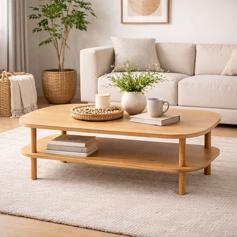 Table basse 130x55x40 cm en chêne naturel - ZOCCO (1/5)