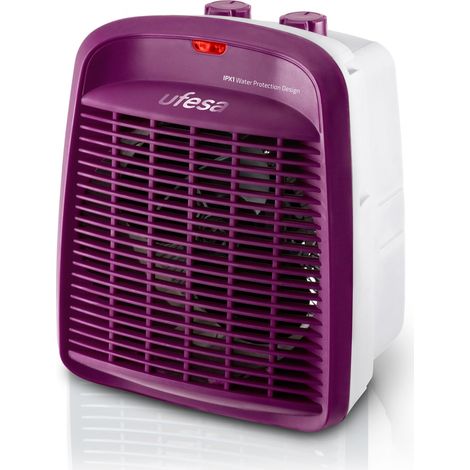 Ufesa Persei Stufa Elettrica Termoventilatore Compatto, 3 modalità, 2 livelli di potenza, 2000 W, Funzione Ventilazione, Termostato Regolabile, Viola (1/5)