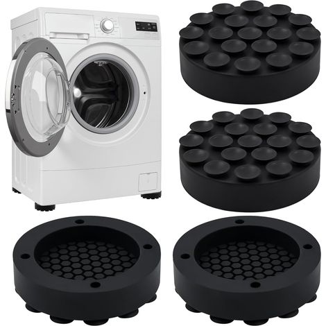 Lot de 4 amortisseurs de vibrations pour machine à laver, pieds en caoutchouc, amortisseurs de vibrations, coussinets anti-vibrations pour machine à laver et sèche-linge (1/5)