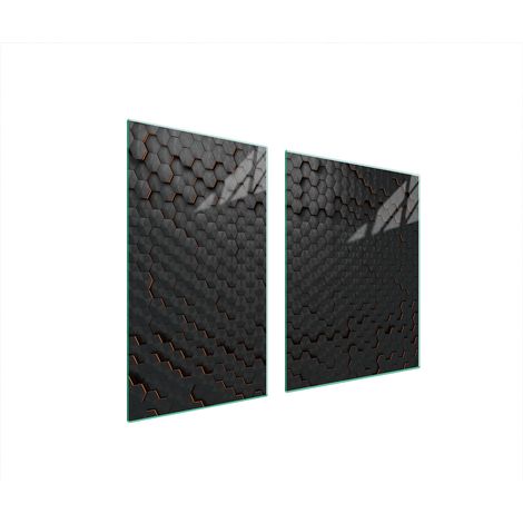 ASSIETTE EN VERRE et PLANCHE À DÉCOUPER 100x52 NOIRE (1/5)