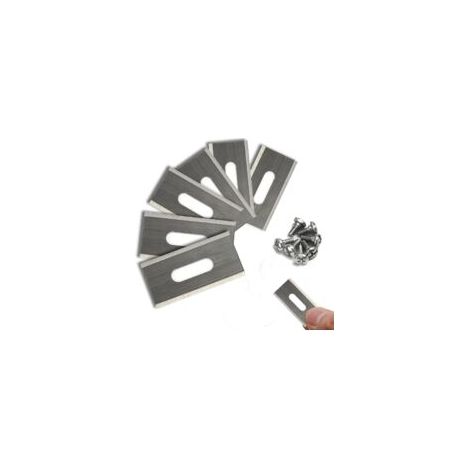 Lame per tosaerba Husqvarna con doppia affilatura in acciaio inox 36,5 x 18,5 x 0,65 mm (argento, 40 pezzi) - Crezuo