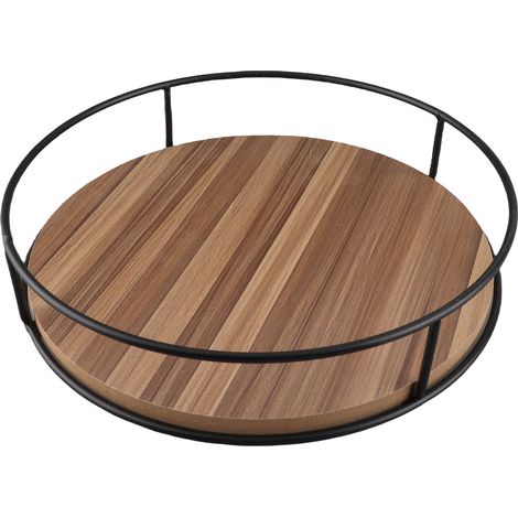 Étagère de rangement rotative, étagère à épices en bois et en fer pour cuisine (1/5)