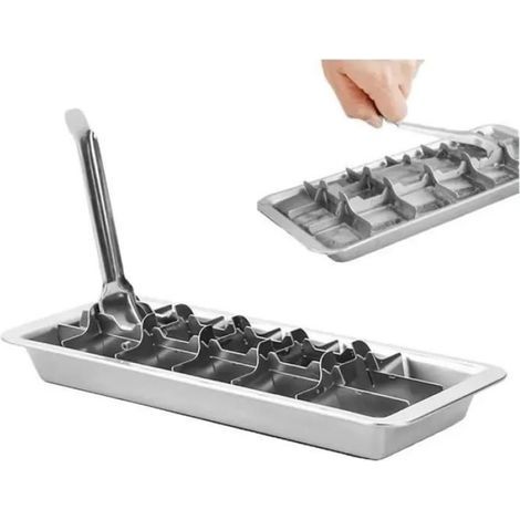 Eiswürfelform – Edelstahl – 18 leicht zu entnehmende Schlitze – Abmessungen 11,25 x 4,75 Zoll (1/5)