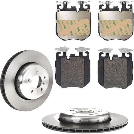 KIT FRENI ANTERIORI compatibile con BMW 7 (G11,G12) - DISCHI + PASTIGLIE OEM: P06106, P06107 / A 00 523 / 18607 , 18668 , 18669 , 18761 , 18762 /SOSTITUZIONE DIRETTA/BASSA POLVERE/SILENZIOSO (1/5)