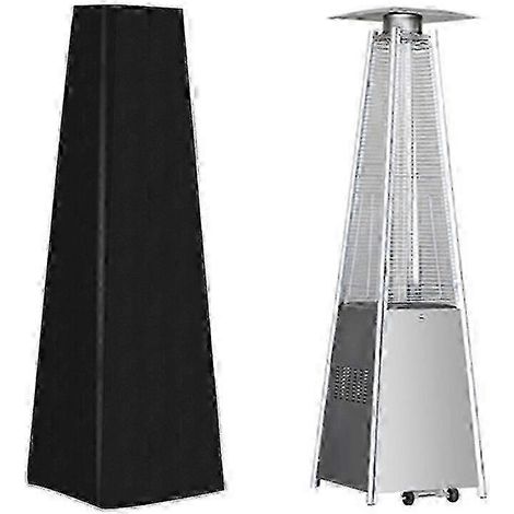 Housse de chauffage de terrasse style pyramide noire (1/3)