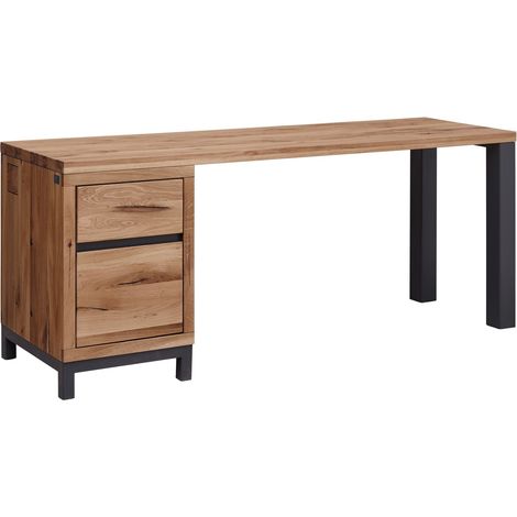 scrivania in legno di Quercia Selvatica 180x55x76 tabacco marrone oliato VILLANDERS 344
