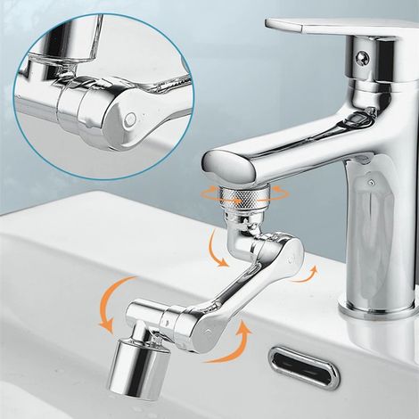 Universeller 1080° drehbarer Wasserhahn-Sprühkopf mit zwei Auslässen, Küchenarmatur-Roboterarm-Verlängerung, Luftsprudler, Schaumdüse, 1 Stück (Dieses Produkt enthält keine anderen Artikel als die Düs