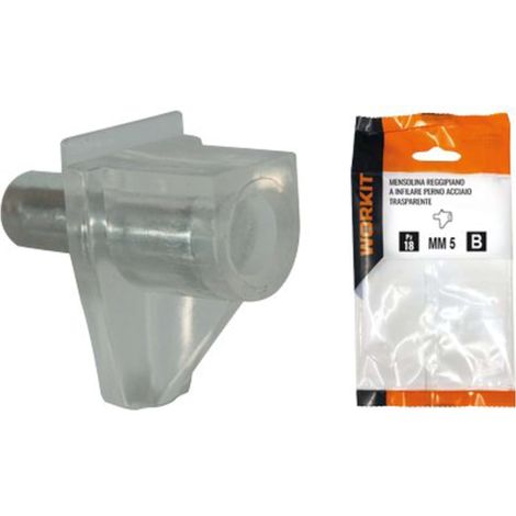 MENSOLINA REGGIPIANO A INFILARE SELF WORKIT - PERNO ACC PVC TRASP D.MM 5 CF=PZ 18 - 5 Confezioni