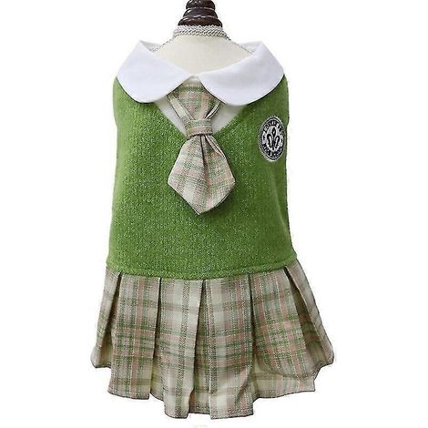 Suéter dulce para perro, vestido para cachorro, gato, sudadera con capucha, falda para perros pequeños, chihuahua, caniche, disfraz de punto, ropa verde (1/5)