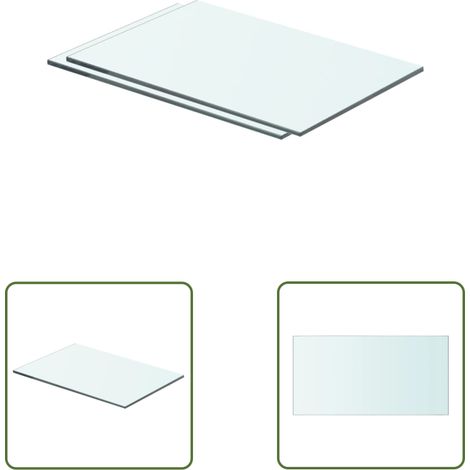 The Living Store Regalböden 2 Stk. Glas Transparent 40x20 cm - Wandregal - Glasregal - Regalboden - Regalaufsatz - Dekorationselement (1/3)