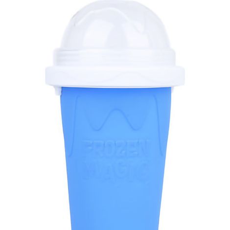 Durstlöschender Silikon-Smoothiebecher für den Sommer, mit Eiswürfelfunktion, kompakte und erfrischende Größe, blau, 400 ml (1/5)