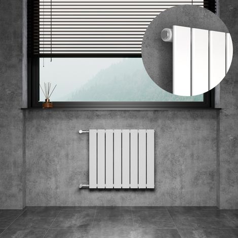 WITEN&NOCK Design Heizkörper Flachheizkörper Paneelheizkörper mit seitlichen Anschlüssen Nabenabstand 500mm weiß einlagig 550x604mm 413Watt (1/5)