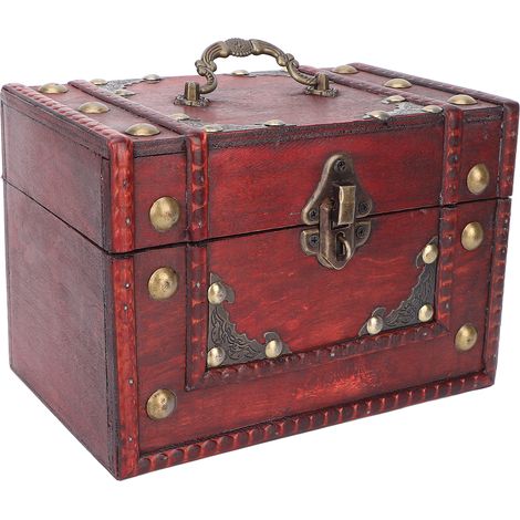 Coffret à Bijoux en Bois Antique Petit Rangement Multifonction pour Cadeau, Collecte de Photos, Accessoire de Décoration (1/5)
