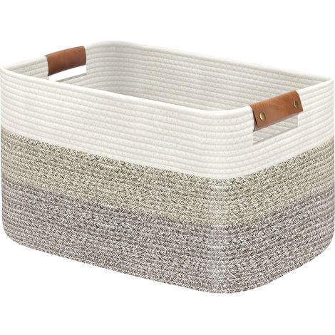 panier à linge pliable, panier à linge pour couverture, jouets, serviettes, paniers tissés pour le rangement, chambre d'enfant, décoration de la maison, salon, 55 x 38 x 30 cm, dégradé (1/5)