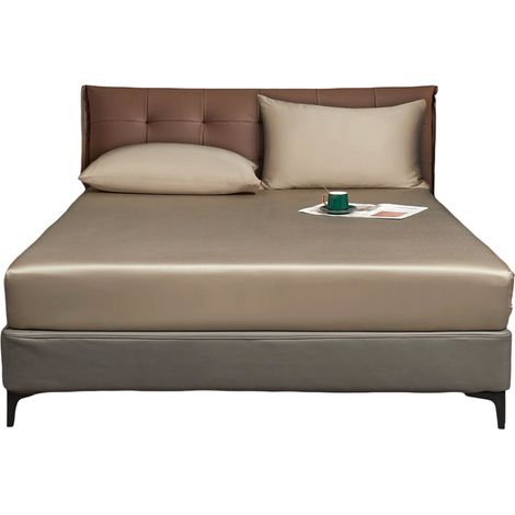Luofanfei Lenzuolo Angoli Raso 200x200 cm Marrone 25-30cm (1/5)