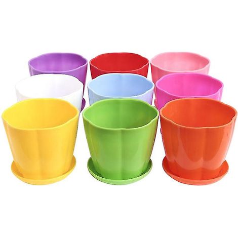 Pot de fleurs en plastique à pétales (9 pièces) (1/3)