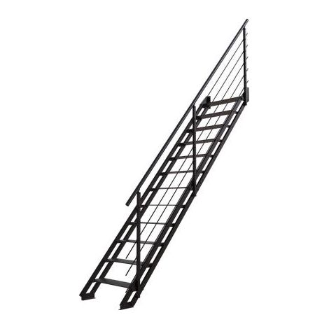 Escalier Droit Industriel Métal 12 Marches Kit Noir ESCAVARIO Made in France ORIAL (1/5)