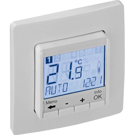 Thermostat à horloge encastré, 230 V, blanc