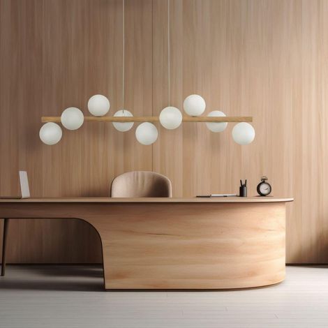 TK Lighting ESTERA WOOD 5906 Lámpara Colgante Blanco 125 cm