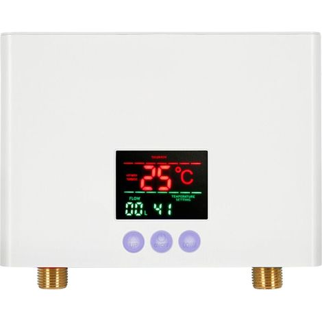 Trywise Chauffe-eau électrique instantané 3000W, mini-chauffe-eau intelligent à fréquence variable et température constante, grand écran couleur tactile + télécommande (1/4)