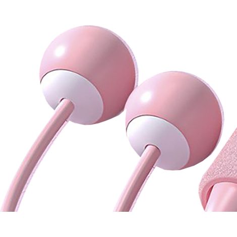 Corde à sauter sans fil rose, lestée, avec poignée en mousse confortable et légère, idéale pour l'entraînement et le fitness. (1/5)
