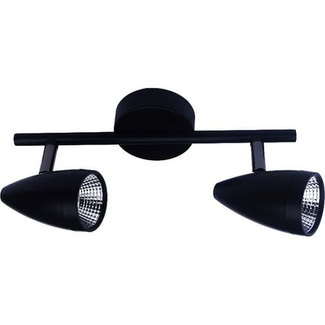 Applique-plafonnier LED noir 27 cm 2 spots orient. 5W (1/3)