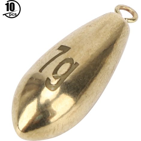 Lot de 10 plombs de pêche rotatifs, réutilisables et portables, dorés, 7 g. (1/5)