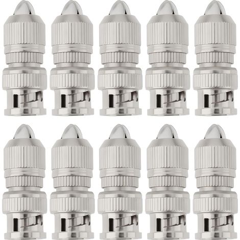Lot de 10 Connecteurs BNC Femelles à Visser pour Caméras de Vidéosurveillance Coaxiales RG6 RG59 (1/5)