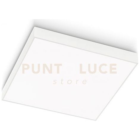 Plafoniera quadrata serie GPL 40W LED 3529lm 4000K in alluminio bianco opaco - Gealuce - Installazione interna a soffitto On-Off