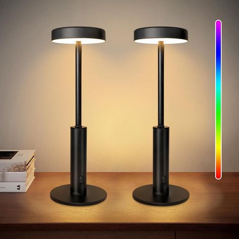 Lampada tavolo LED RGB Ricaricabile Senza Fili Set 2 Pezzi Touch (1/5)