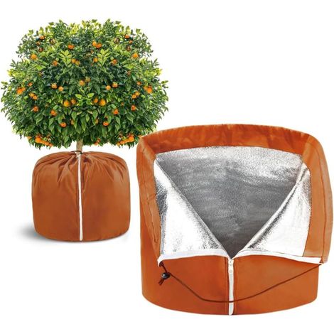 Insulating, waterproof winter planter covers with drawstring, for shrubs, fruit trees, insulation, maintenance, patio, garden (1/5)