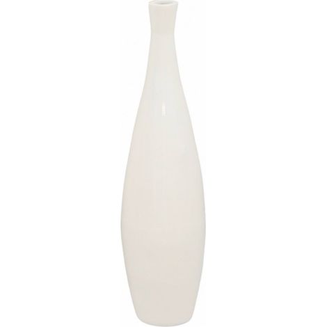 Vase décoratif laqué blanc en bambou élégant et moderne - blanc laqué élégant (1/3)
