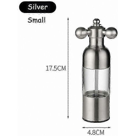 Ensemble moulin à sel et à poivre manuel - Maille réglable, robinet en acier inoxydable avec poignée, moulins rechargeables (1/5)