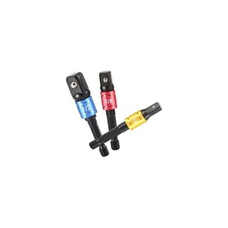 Set di adattatori per chiavi a bussola, 1/4", 3/8", 1/2", adattatore esagonale per trapano a percussione, avvitatore a batteria e avvitatore a impulsi, nero - Crezuo