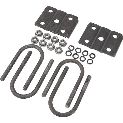 Kit de boulons en U pour remorque, en alliage d'acier galvanisé à chaud, pour essieu rond de 60 mm (2 3/8 po) de diamètre, 140 mm (5 1/2 po) de longueur et 12,7 mm (1/2 po) de diamètre, supportant jus (1/5)