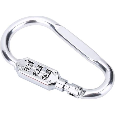 Cadenas à Code De Sac De Voyage - Mousqueton à Combinaison Sécurité Pour Bagage - Verrouillage Argent (1/5)