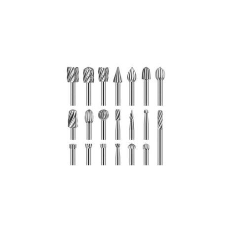 Set mit 20 Rotationsfräsern, HSS-Schnitzwerkzeug mit 3-mm-Schleifkopf für Holzbearbeitung, Schnitzen, Gravieren und Bohren (1/5)